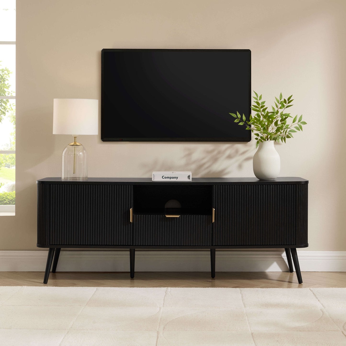 DUS-CC2-05000 Grade-C3 Dusk Hattie TV Unit for TVs up to 65" - Black RRP £219.00