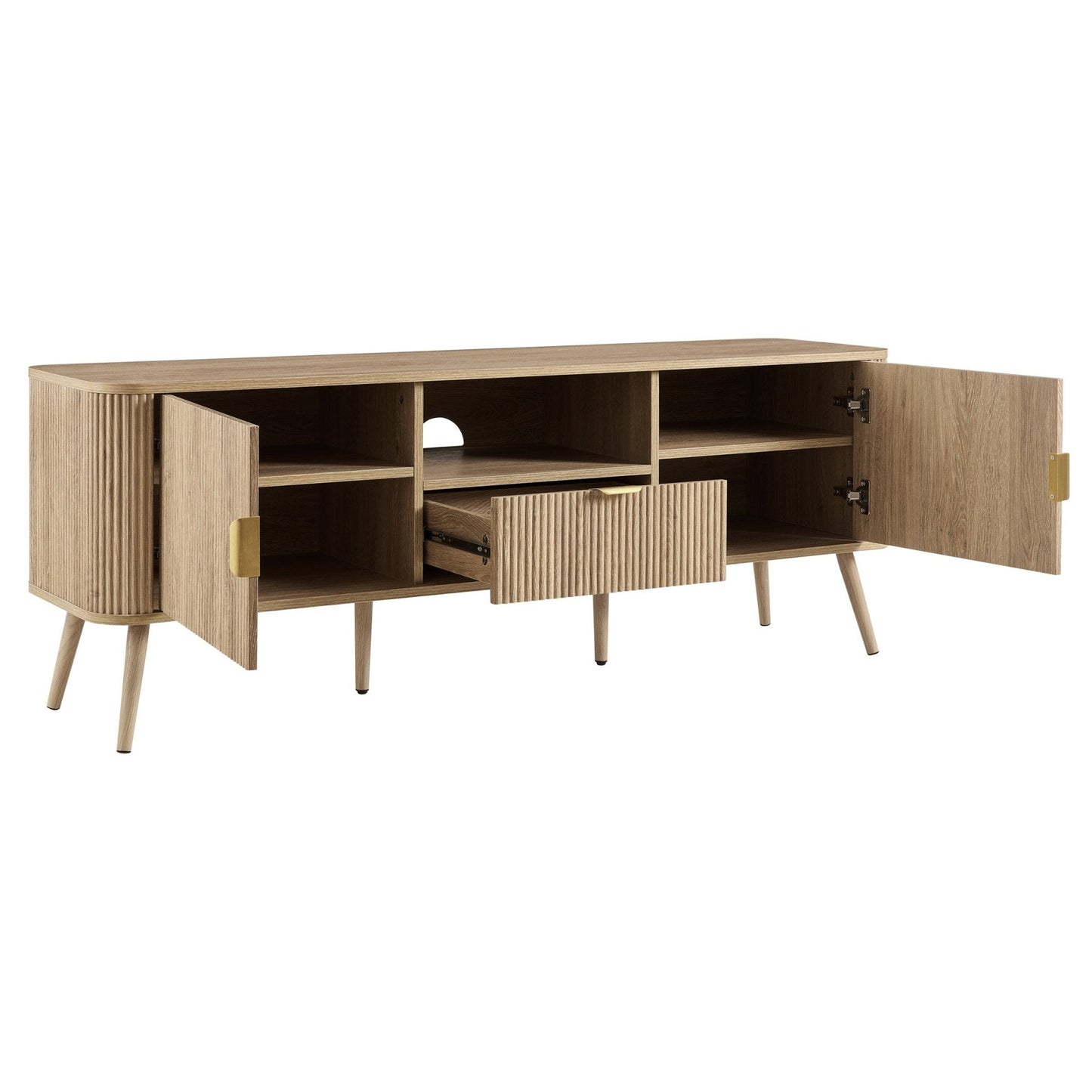 DUS-CC2-04841 Grade-B Dusk Hattie TV Unit - Light Wood RRP £249.00