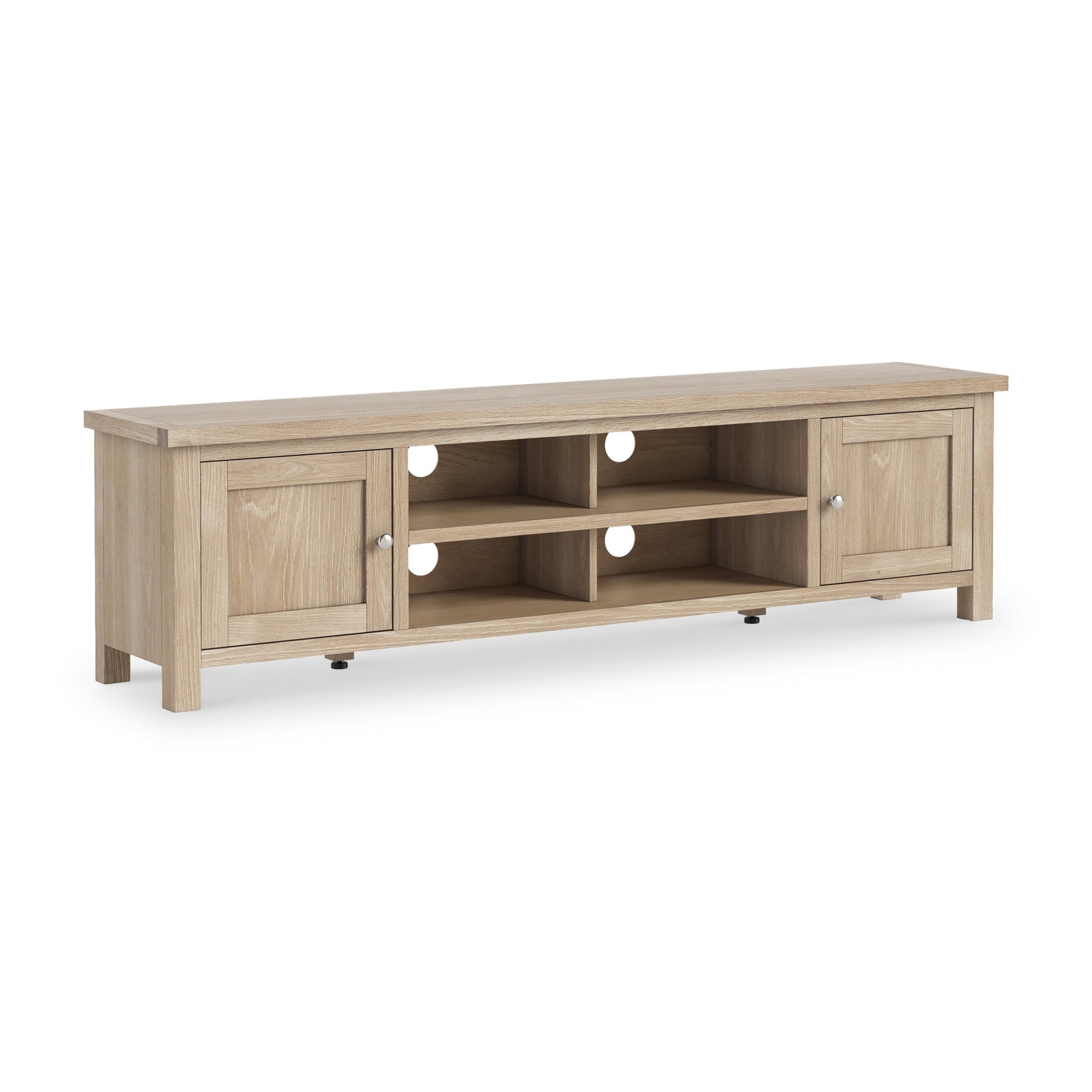 Roseland Grade B Furniture Farrow Washed Oak 180cm Extra Wide TV Stand RRP £310