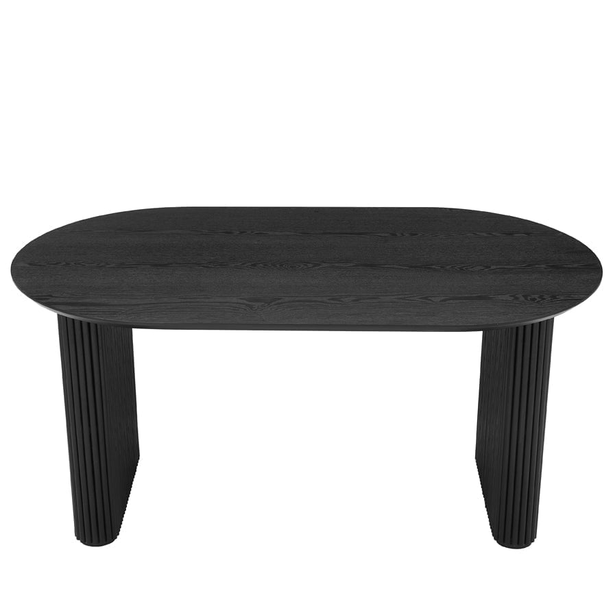 DUS-CC2-00989 Grade-C3 Dusk Hattie Panel Oval 4-6 Seater Dining Table - Black RRP £429.00