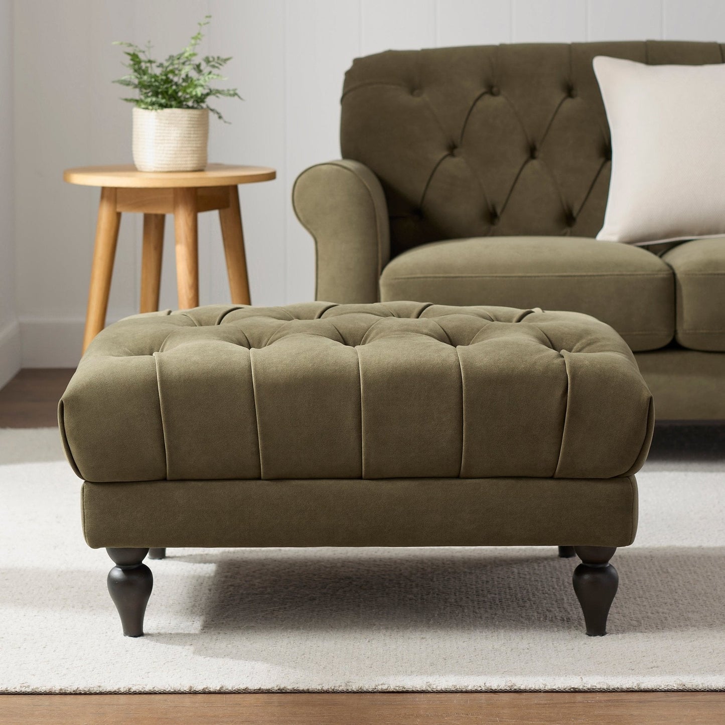 DUS-CC2-06206 Grade-B Dusk Hebden Pouffe - Olive Green RRP £179.00