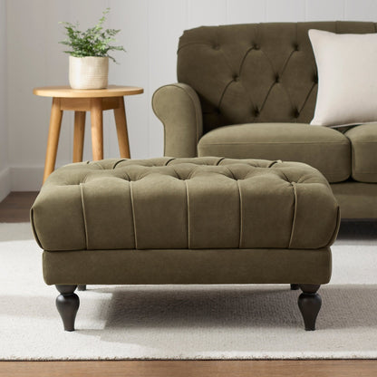 DUS-CC2-06206 Grade-B Dusk Hebden Pouffe - Olive Green RRP £179.00