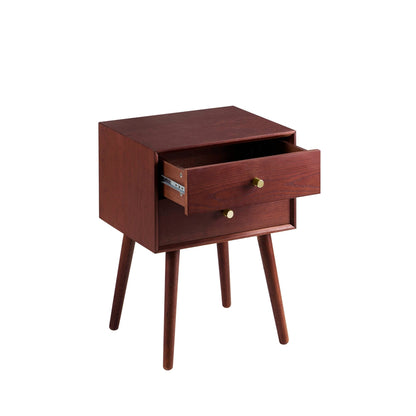 DUS-CC2-05438 Grade-B Dusk Heidi Oak 2 Drawer Bedside Table - Cherry Wood RRP £139.00