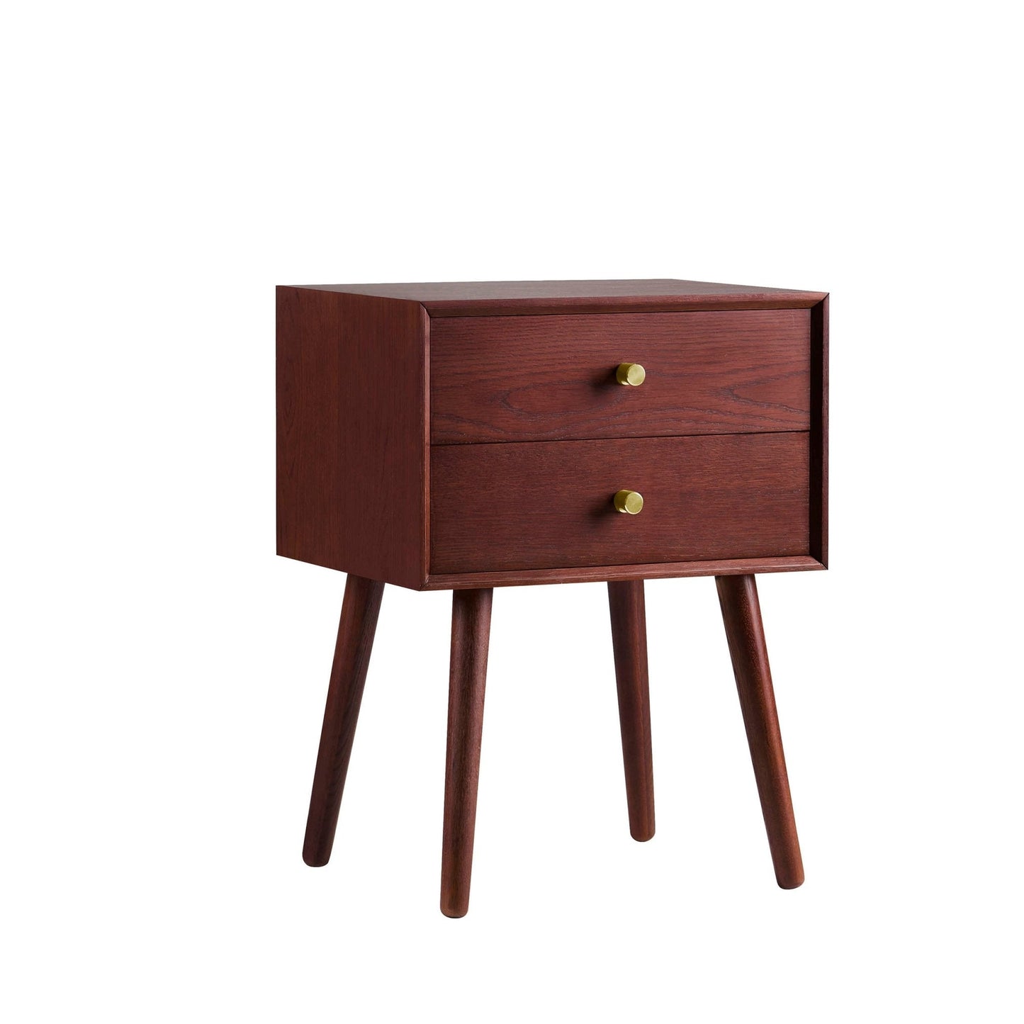 DUS-CC2-05438 Grade-B Dusk Heidi Oak 2 Drawer Bedside Table - Cherry Wood RRP £139.00
