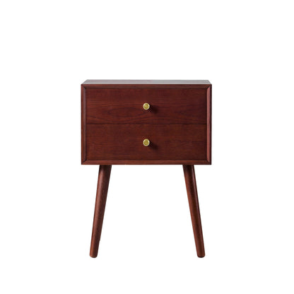 DUS-CC2-05438 Grade-B Dusk Heidi Oak 2 Drawer Bedside Table - Cherry Wood RRP £139.00