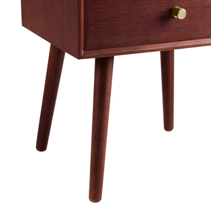 DUS-CC2-05438 Grade-B Dusk Heidi Oak 2 Drawer Bedside Table - Cherry Wood RRP £139.00