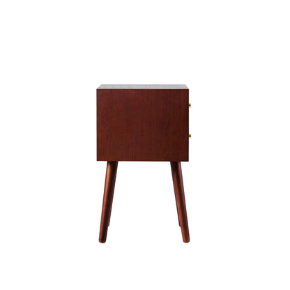 DUS-CC2-05438 Grade-B Dusk Heidi Oak 2 Drawer Bedside Table - Cherry Wood RRP £139.00