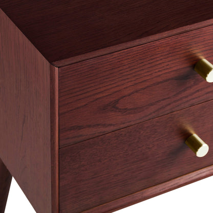DUS-CC2-05438 Grade-B Dusk Heidi Oak 2 Drawer Bedside Table - Cherry Wood RRP £139.00