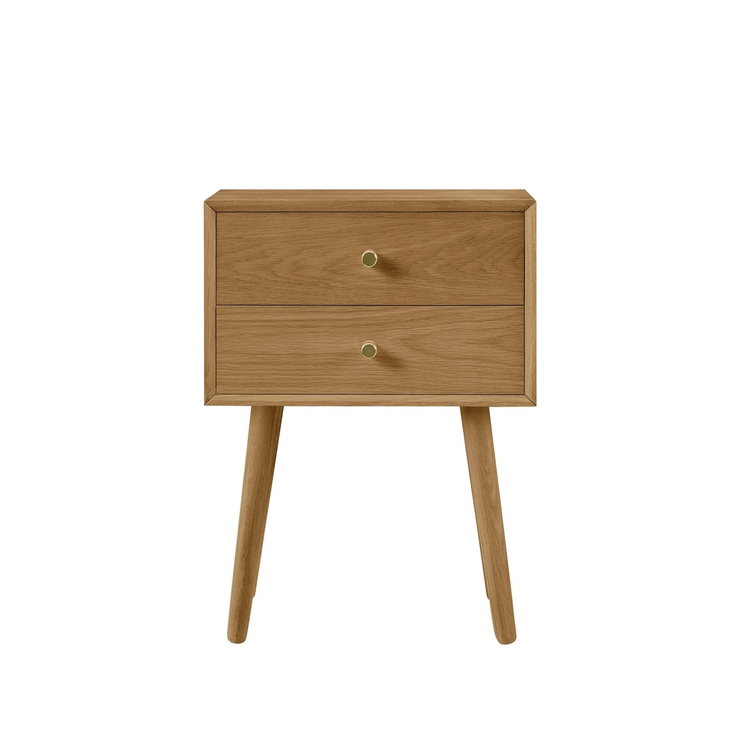 DUS-CC2-03037 Grade-C3 Dusk Heidi Oak 2 Drawer Bedside Table - Light Wood RRP £139.00