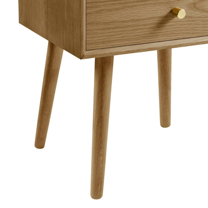 DUS-CC2-03037 Grade-C3 Dusk Heidi Oak 2 Drawer Bedside Table - Light Wood RRP £139.00