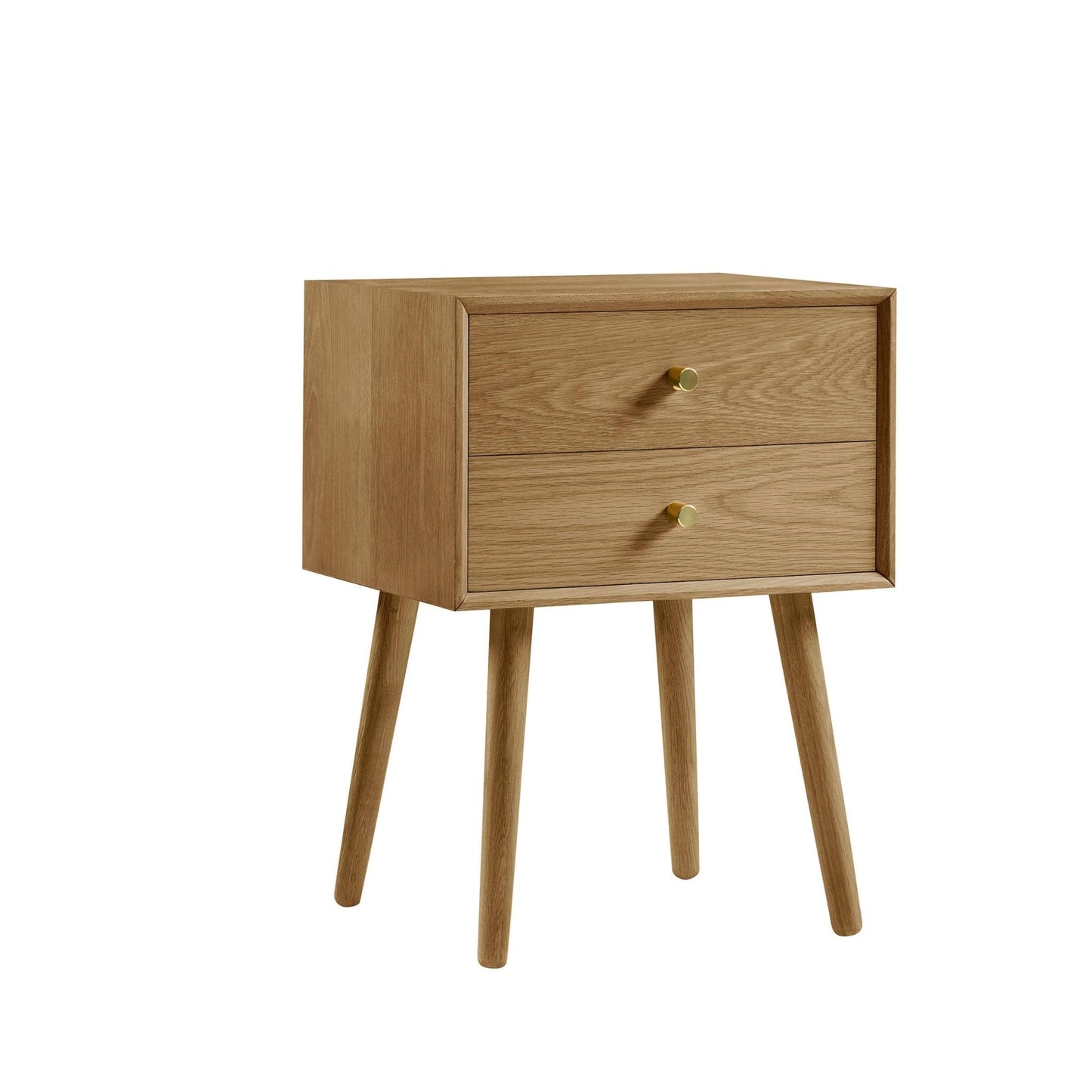DUS-CC2-03037 Grade-C3 Dusk Heidi Oak 2 Drawer Bedside Table - Light Wood RRP £139.00