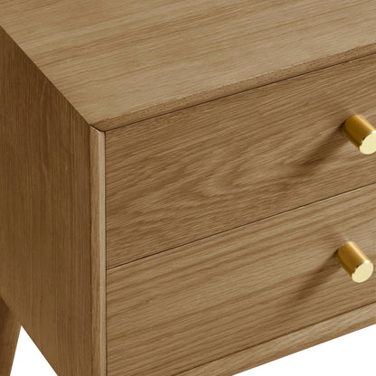 DUS-CC2-03037 Grade-C3 Dusk Heidi Oak 2 Drawer Bedside Table - Light Wood RRP £139.00