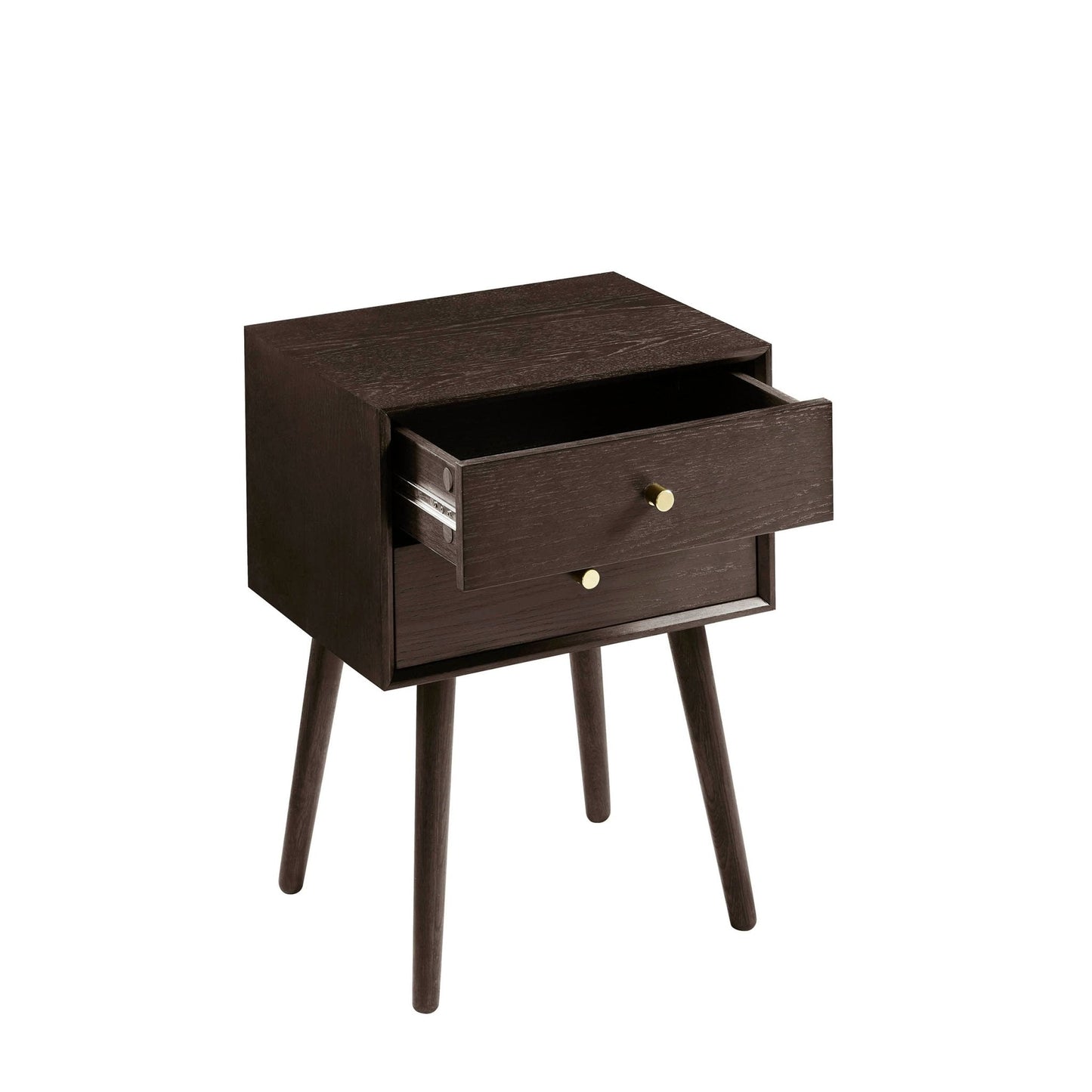 DUS-CC2-05317 Grade-B Dusk Heidi Oak 2 Drawer Bedside Table - Walnut RRP £139.00
