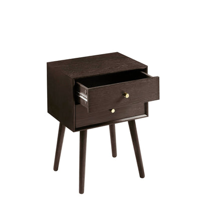 DUS-CC2-06828 Grade-B Dusk Heidi Oak 2 Drawer Bedside Table - Walnut RRP £139.00