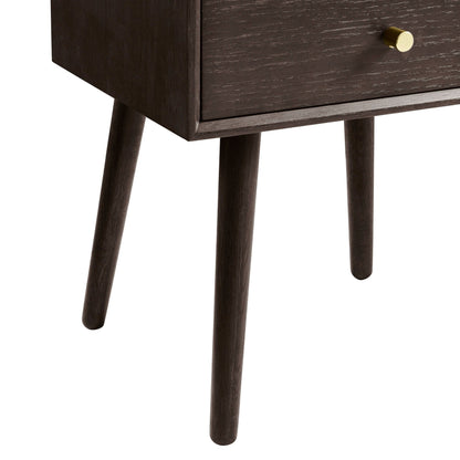 DUS-CC2-05317 Grade-B Dusk Heidi Oak 2 Drawer Bedside Table - Walnut RRP £139.00