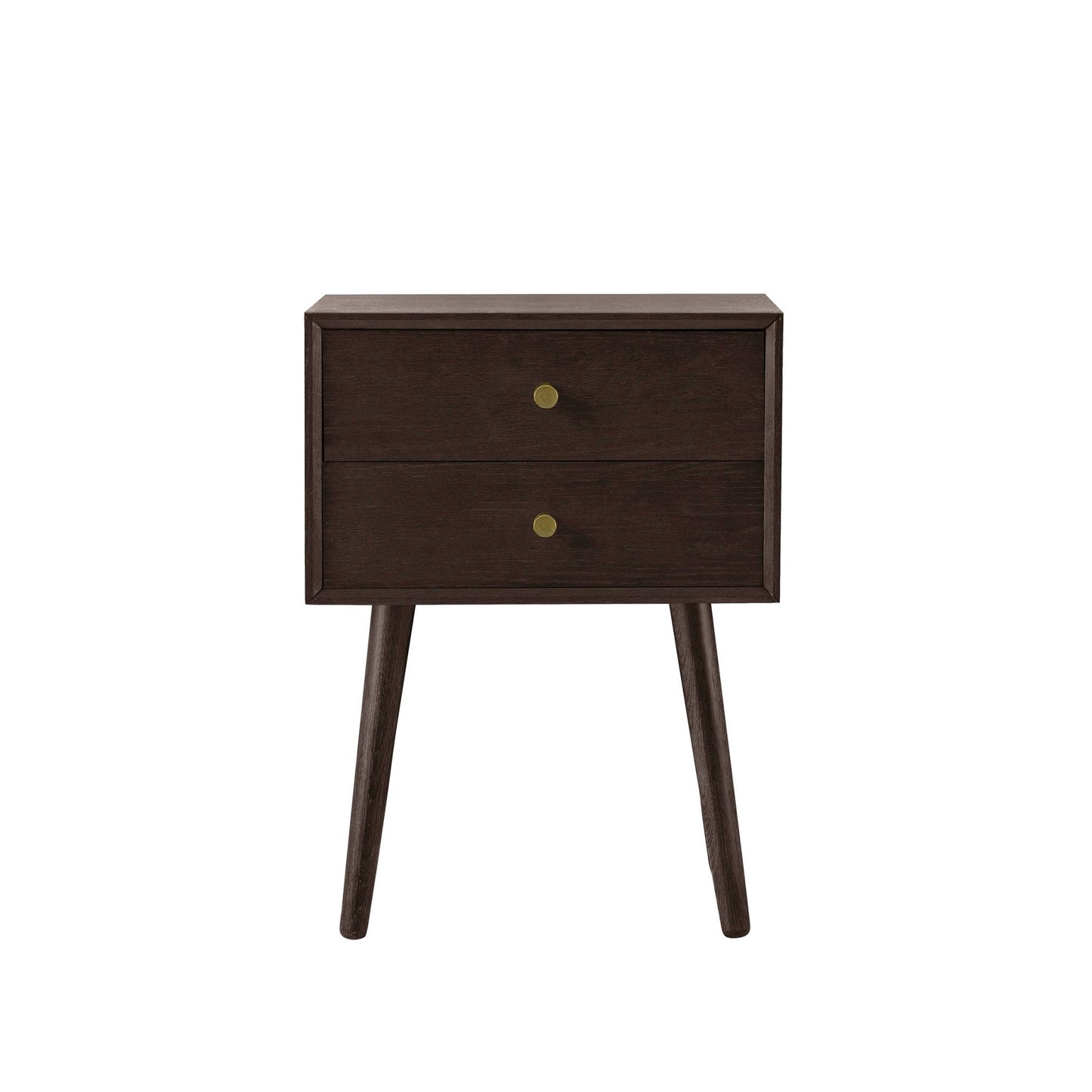 DUS-CC2-05317 Grade-B Dusk Heidi Oak 2 Drawer Bedside Table - Walnut RRP £139.00