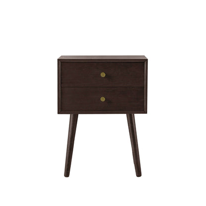 DUS-CC2-05317 Grade-B Dusk Heidi Oak 2 Drawer Bedside Table - Walnut RRP £139.00
