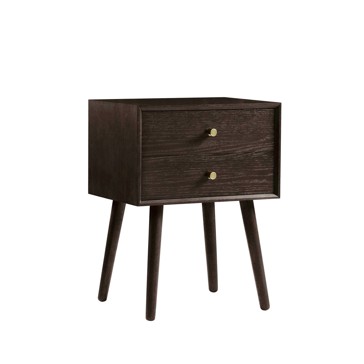DUS-CC2-06637 Grade-B Dusk Heidi Oak 2 Drawer Bedside Table - Walnut RRP £139.00
