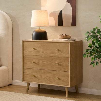 DUS-CC2-04073 Grade-B Dusk Heidi Oak 3 Drawer Chest - Light Wood RRP £249.00