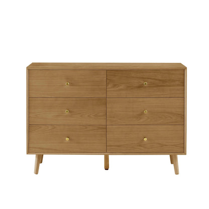 DUS-CC2-02973 Grade-C1 Dusk Heidi Oak 6 Drawer Chest - Light Wood RRP £319.00