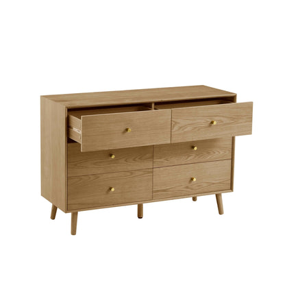 DUS-CC2-02973 Grade-C1 Dusk Heidi Oak 6 Drawer Chest - Light Wood RRP £319.00