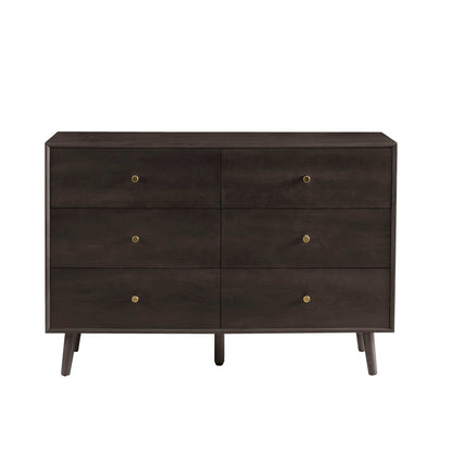 DUS-CC2-05441 Grade-B Dusk Heidi Oak 6 Drawer Chest - Walnut RRP £319.00