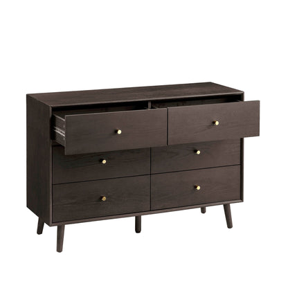 DUS-CC2-05441 Grade-B Dusk Heidi Oak 6 Drawer Chest - Walnut RRP £319.00