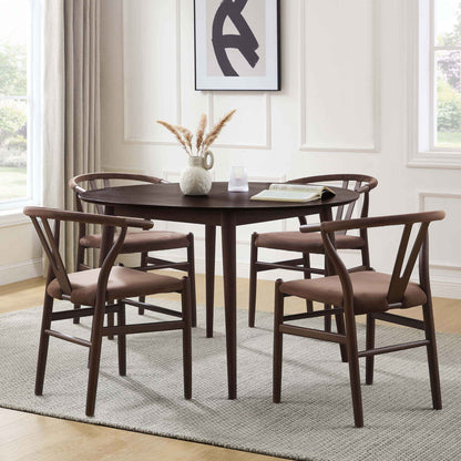 DUS-AUC-03698 Grade-C1 Dusk Heidi 4-6 Seater Round Dining Table - Walnut RRP £399.00