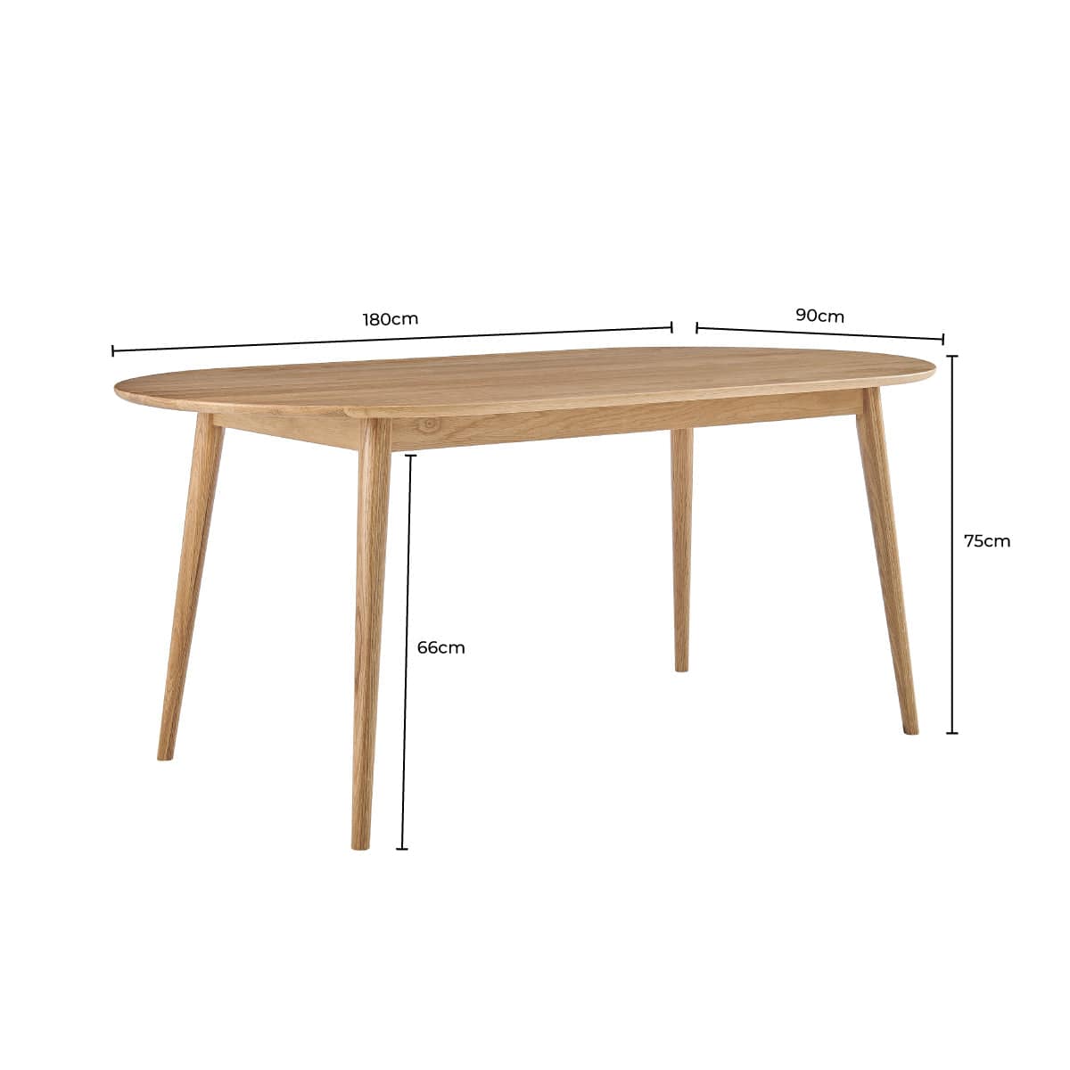 DUS-CC2-00876 Grade-C3 Dusk Heidi Solid Oak Oval 6-8 Seater Dining Table - Natural RRP £439.00