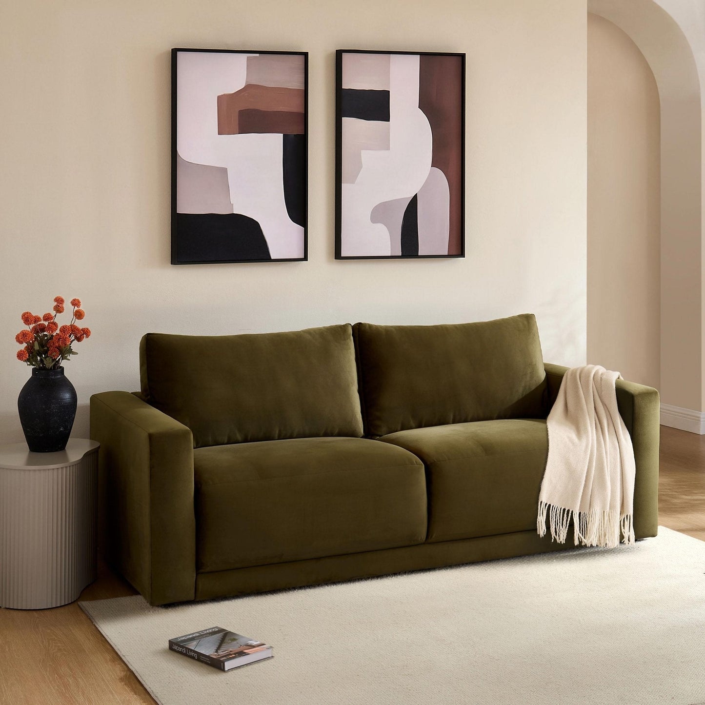 Dusk Grade B Chicago Rich Green Velvet 3 Seater Sofa RRP £569
