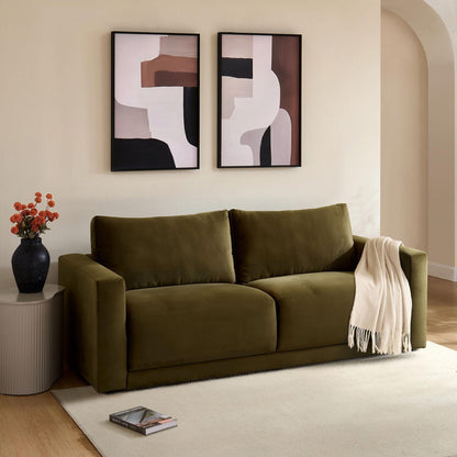 Dusk Grade B Chicago Rich Green Velvet 3 Seater Sofa RRP £569