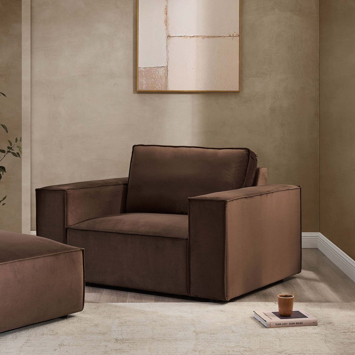 Dusk Brooklyn Grade B Cappuccino Velvet Loveseat RRP £489