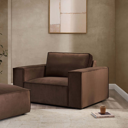 Dusk Brooklyn Grade B Cappuccino Velvet Loveseat RRP £489