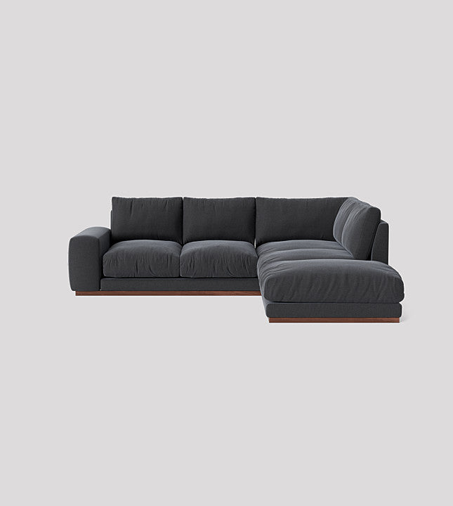 Image 2 - SWO-AP-36586 Grade-BER Denver Right Hand Corner Sofa in Plain Ebony Dark Feet 