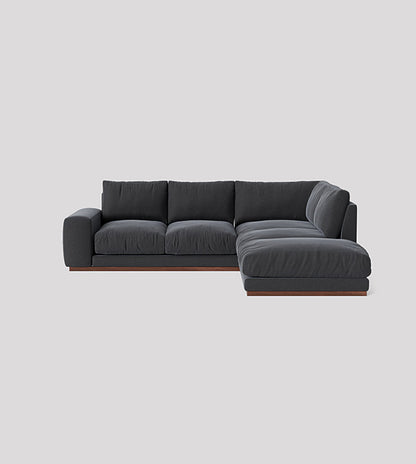 Image 2 - SWO-AP-36586 Grade-BER Denver Right Hand Corner Sofa in Plain Ebony Dark Feet 