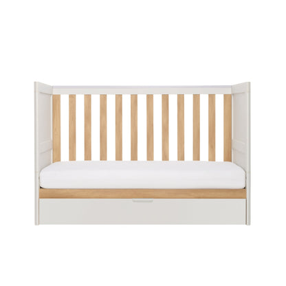 Tutti Bambini Grade B Riley Mini 3 in 1 Cot Bed - White & Maple Oak RRP £229