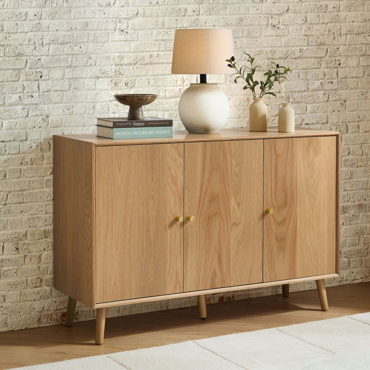 Dusk Heidi Grade B Light Oak 3 Door Sideboard RRP £232