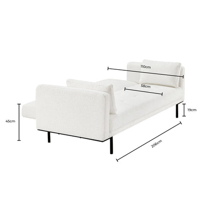 DUS-CC2-01362 Grade-C3 Dusk Hudson Bouclé Click Clack Sofa Bed Off White RRP £339.00