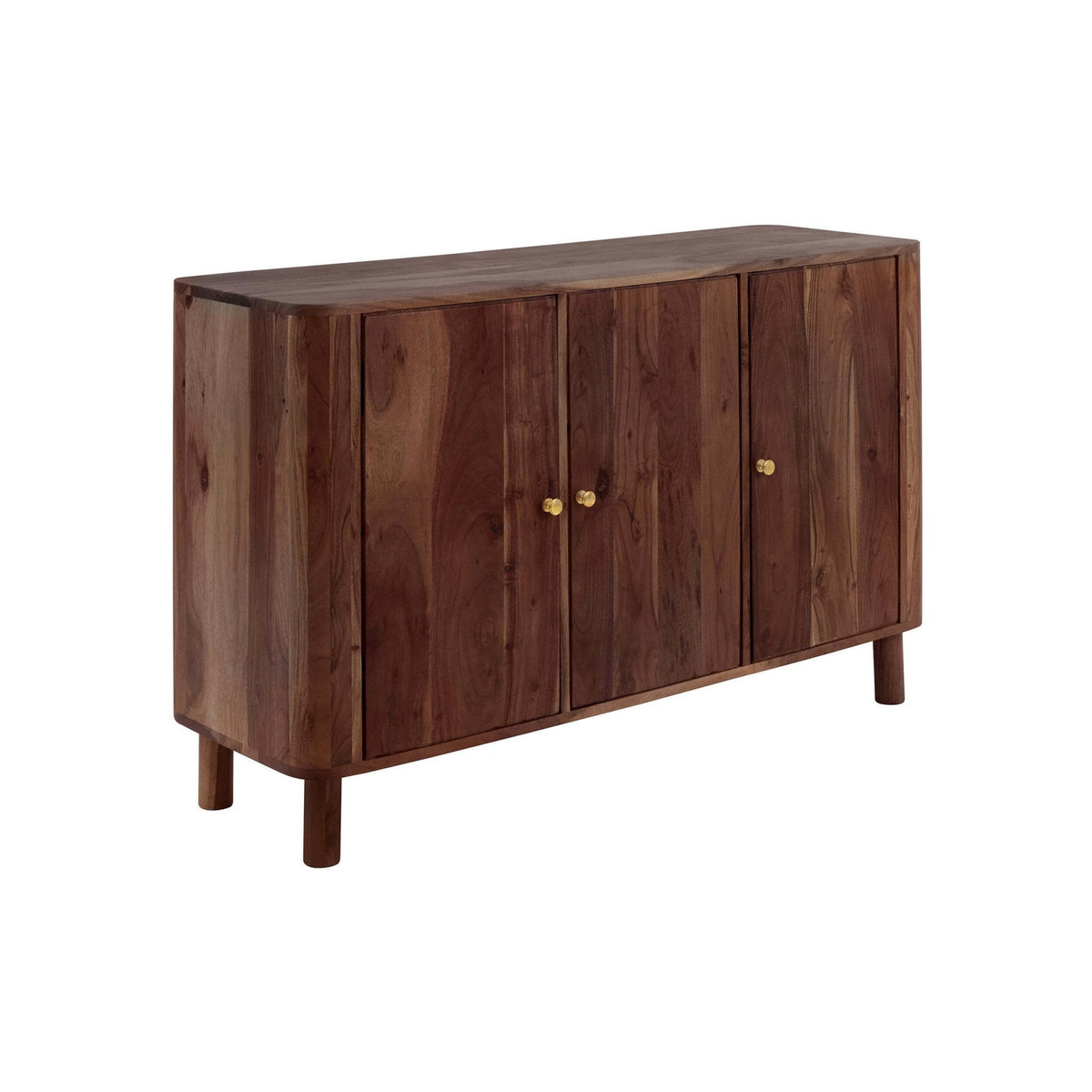 Dusk Grade B Avery Walnut Stained Acacia Wood 3 Door Sideboard RRP £399