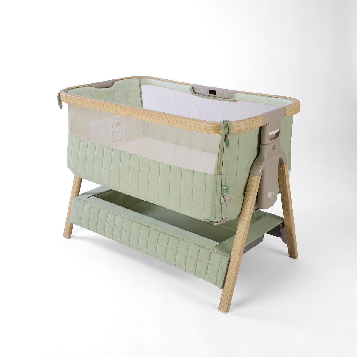 Tutti Bambini Grade B CoZee Sense Bedside Crib - Drifted Oak & Eucalyptus RRP £249