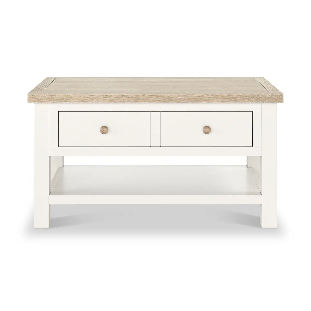 ROS-OUT-00974 Grade-B Roseland Furniture Farro Coconut White & Oak Storage Coffee Table RRP £190.00
