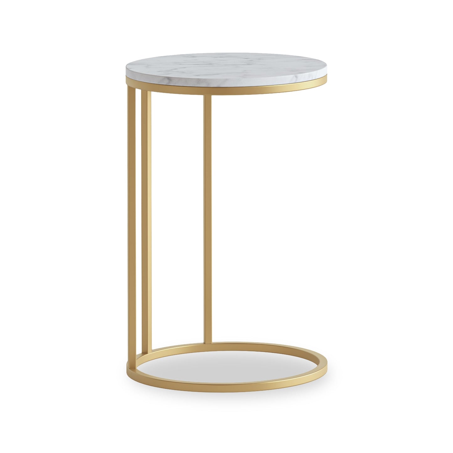 Roseland Grade B Furniture Pimlico White Marble Round C Side Table RRP £200