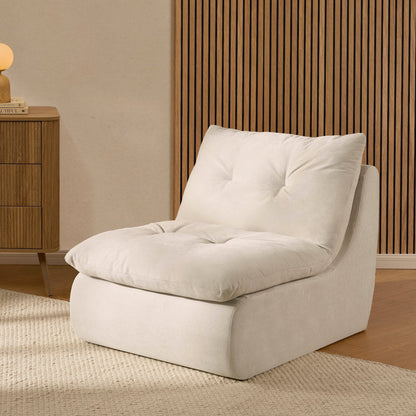 DUS-CC2-07388 Grade-B Dusk Immy Relaxed Accent Chair - Chenille Ivory RRP £189.00