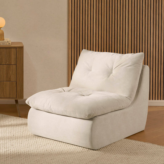 DUS-CC2-07388 Grade-B Dusk Immy Relaxed Accent Chair - Chenille Ivory RRP £189.00