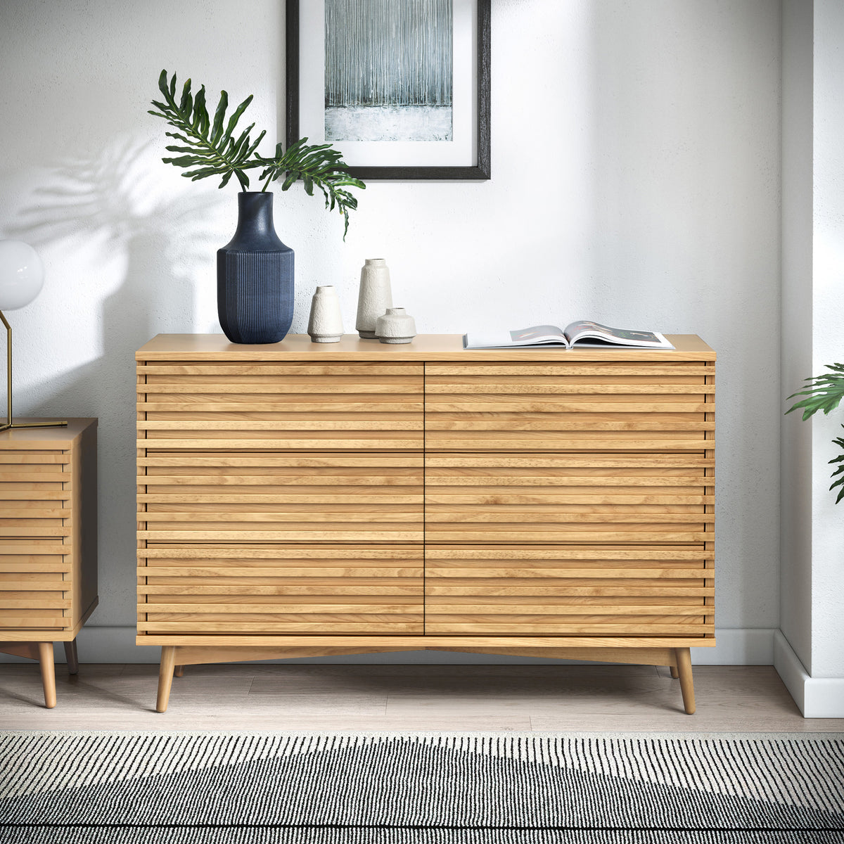 Roseland Grade B Furniture Kari Light Oak 6 Drawer Chest of Drawers RRP £480