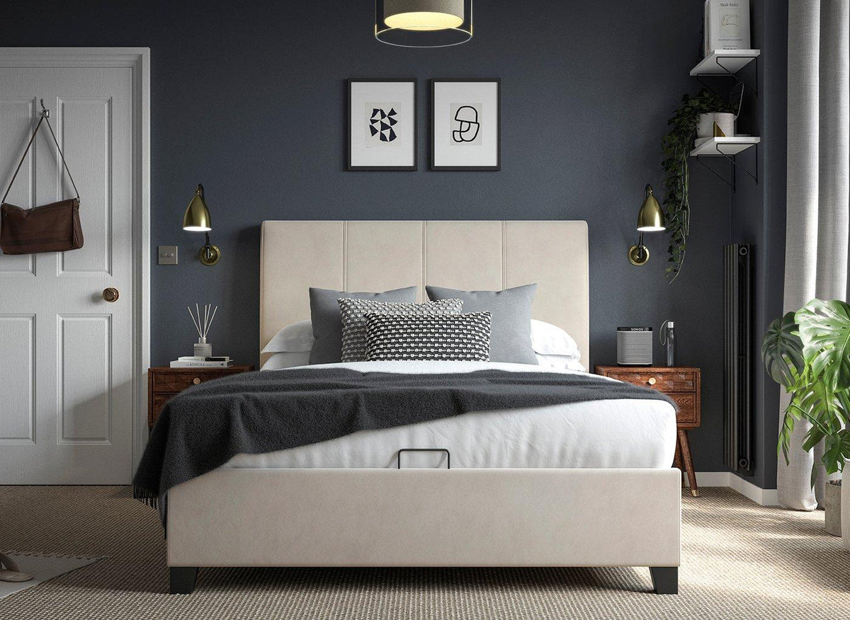 Dreams Francesca Grade B Natural & Suede Touch Super King Ottoman Storage Bed RRP £999