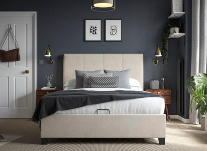 Dreams Francesca Grade B Natural & Suede Touch Super King Ottoman Storage Bed RRP £999