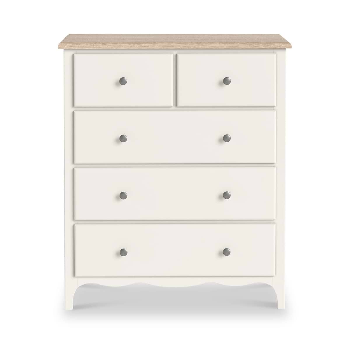 Roseland Grade B Furniture Celine Coconut White & Oak 2 Over 3 Chest of Drawers RRP £400