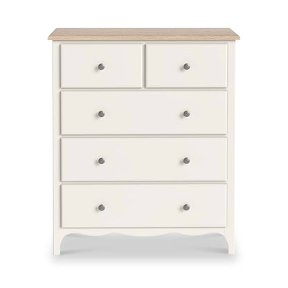 Roseland Grade B Furniture Celine Coconut White & Oak 2 Over 3 Chest of Drawers RRP £400
