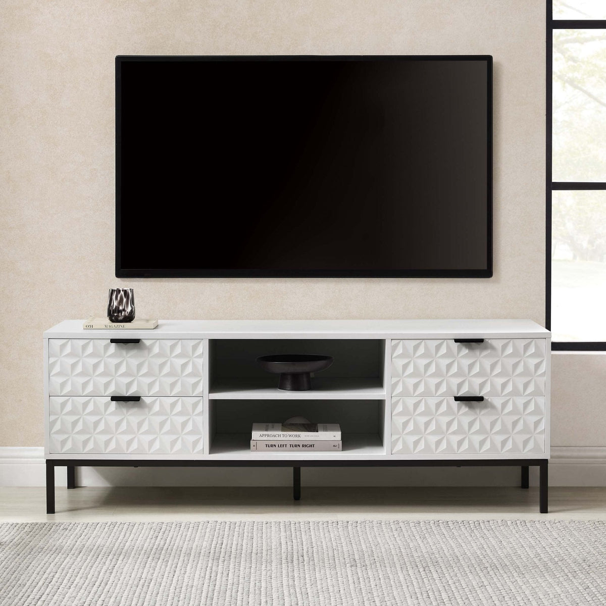 DUS-CC2-05224 Grade-B Dusk Isabella TV Unit - White RRP £119.00